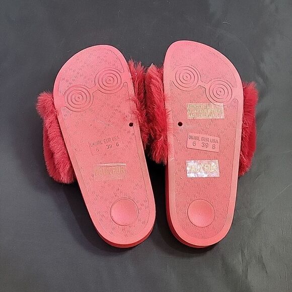 BRAND NEW ROUGE HELUIM FAUX FUR OPEN TOE WOMEN"S SANDAL - Picture 9 of 12